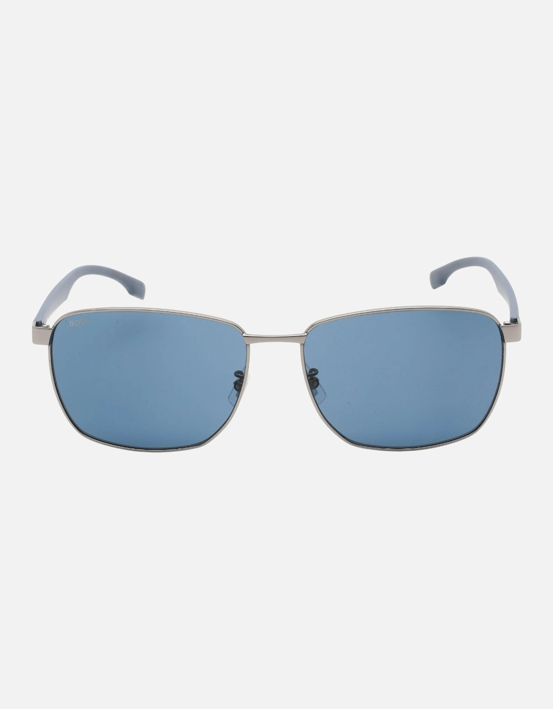 Matte Ruthenium Metal Frame Blue Lens Sunglasses, 3 of 2