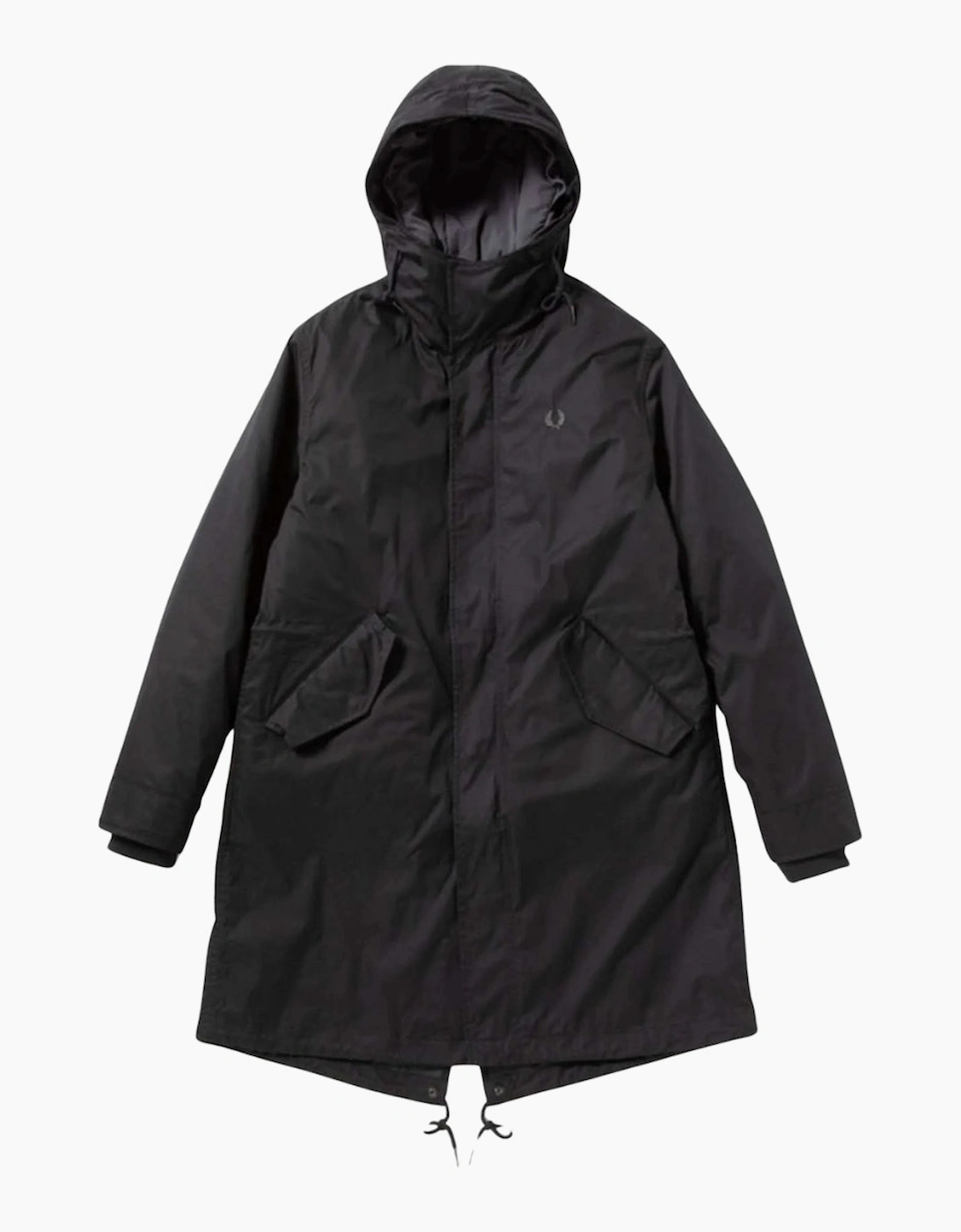 Men's Fred Perry 2 In 1 Zip-In-Liner Black Parka Jacket - Size: 38/Regular