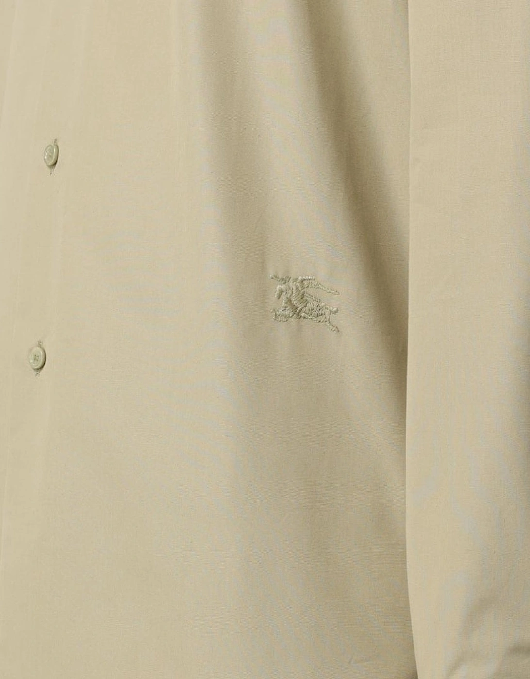 Equestrian Knight-Motif Buttoned Shirt Hunter Green Casual Shirt