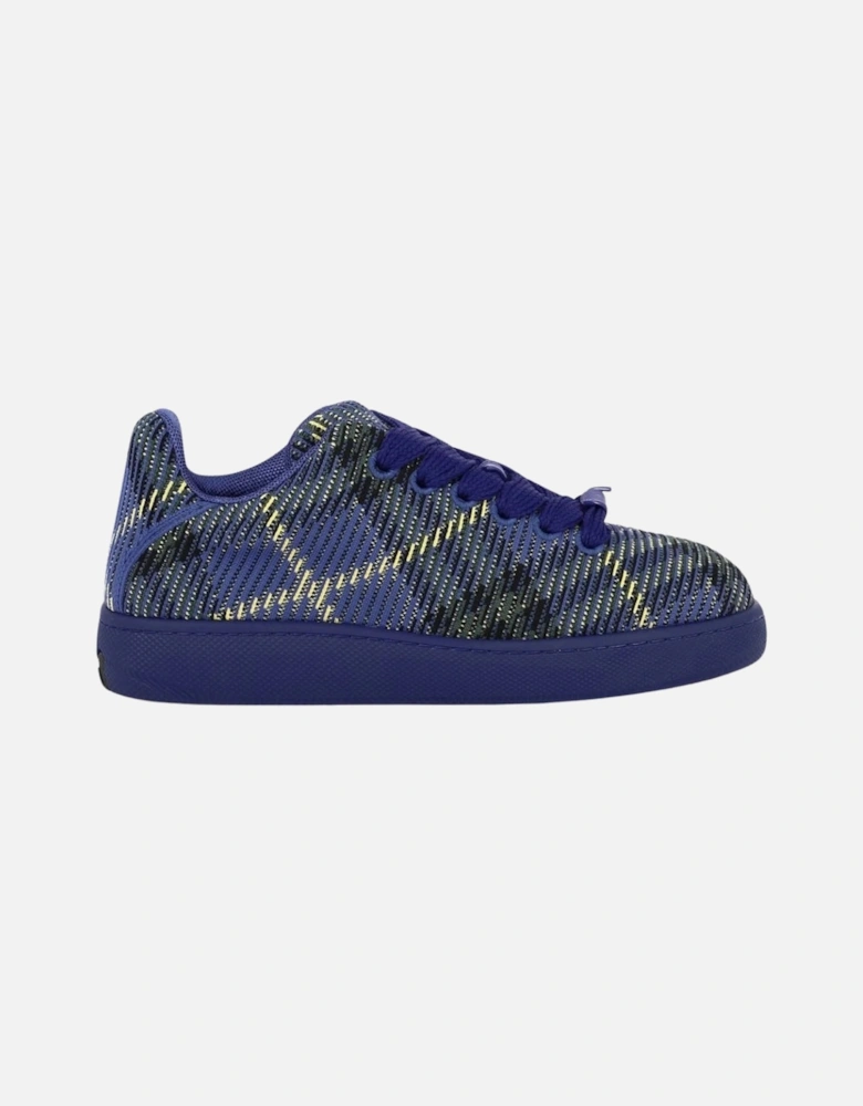 Checked Box Bright Navy Knit Shoes