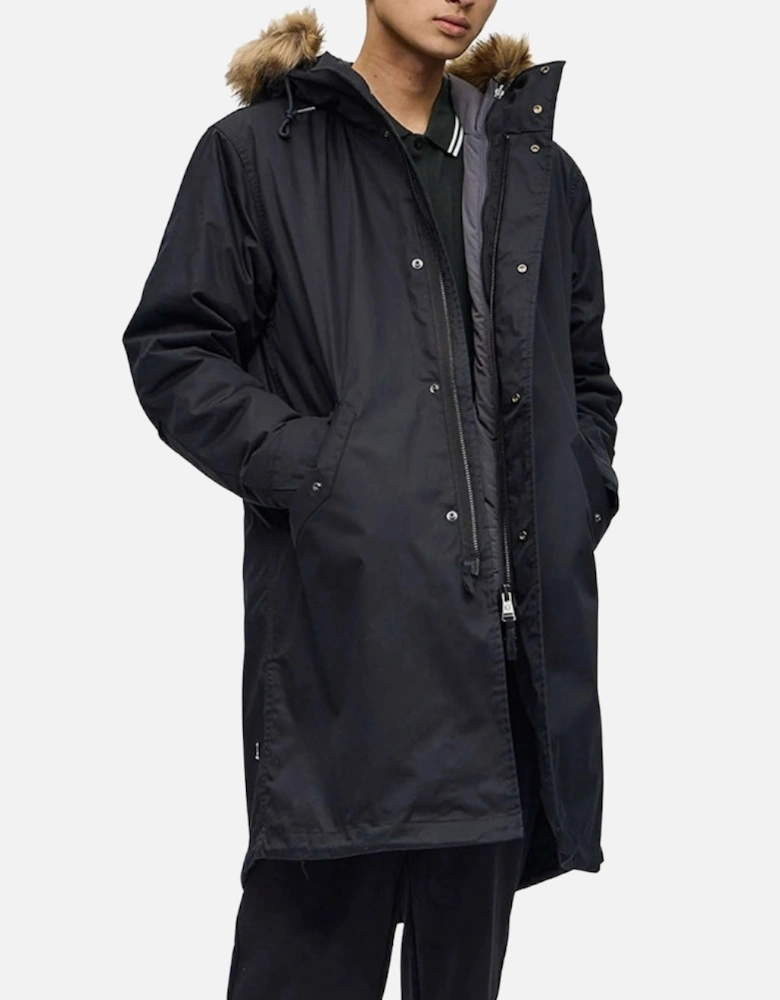2 In 1 Zip-In-Liner Black Parka Jacket