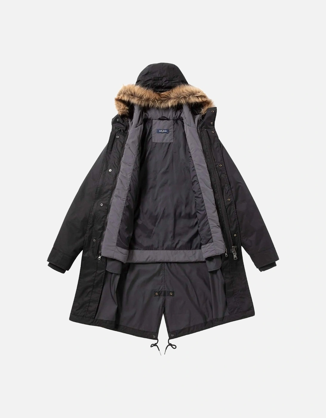 2 In 1 Zip-In-Liner Black Parka Jacket