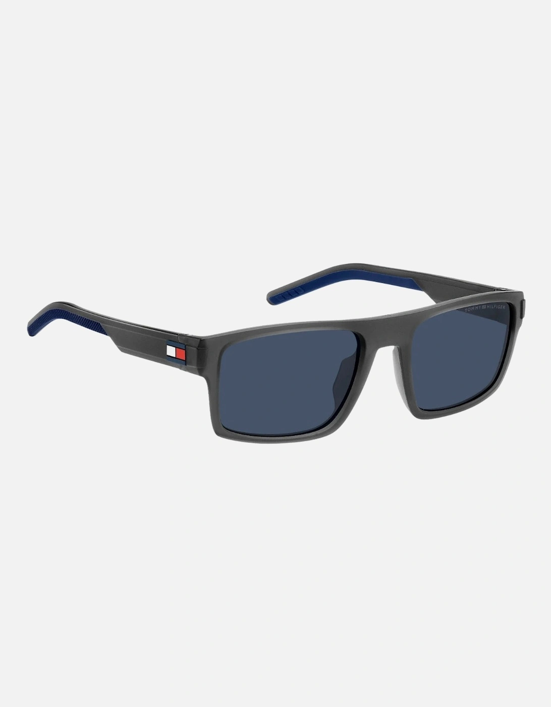 Dark Blue Lens Matte Grey Sunglasses, 2 of 1