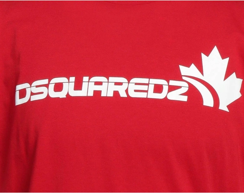 White Maple Leaf Logo Cool Fit RedT-Shirt