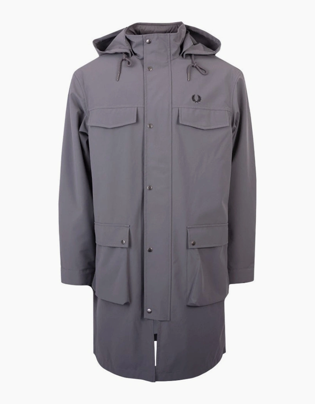Men's Fred Perry Gunmetal Grey Bonded Parka Jacket - Size: 42/Regular