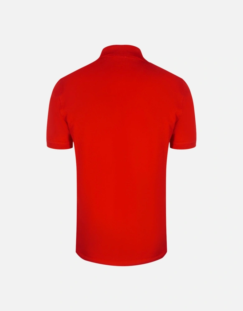 Small Triangular Logo Red Polo Shirt