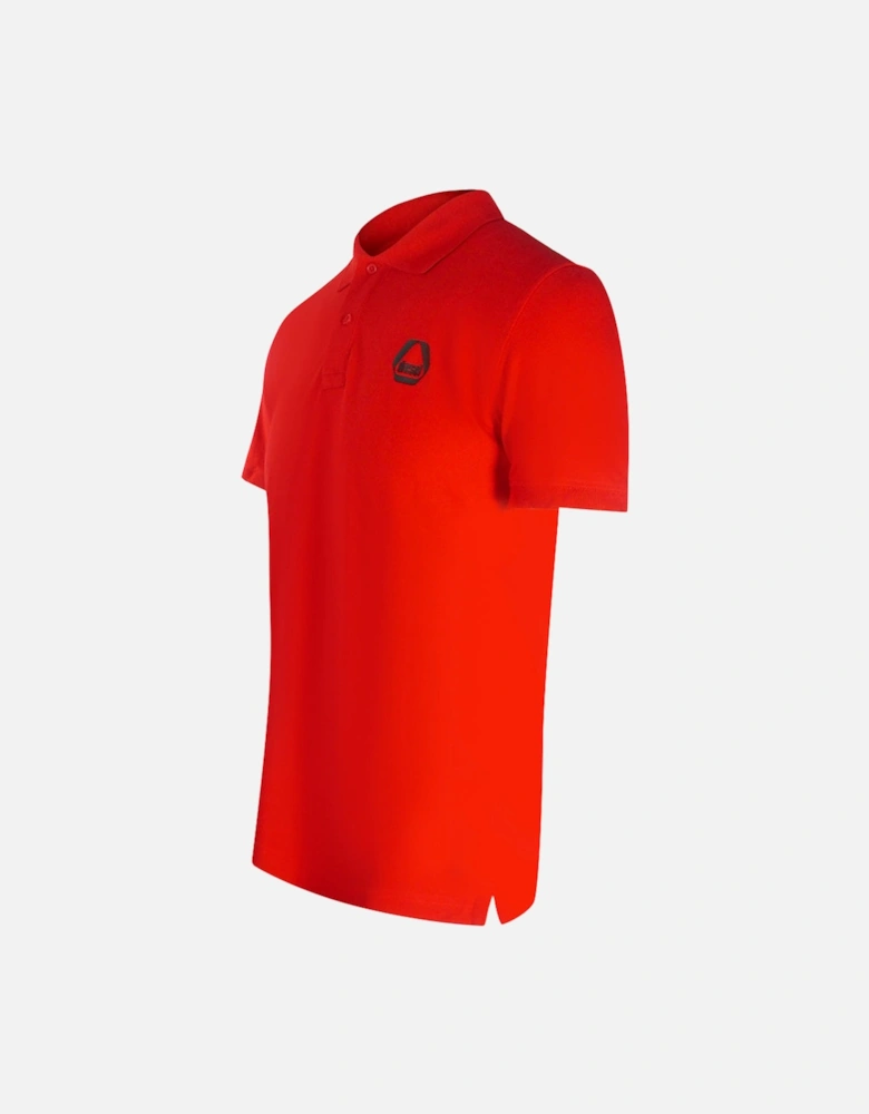 Small Triangular Logo Red Polo Shirt