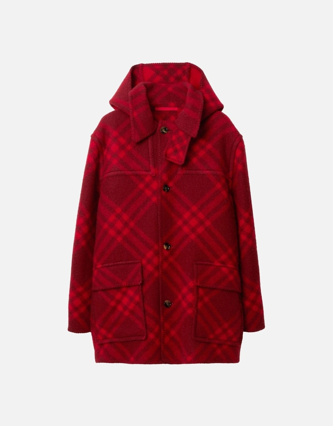 Wool Check Parka Red Jacket, 3 of 2