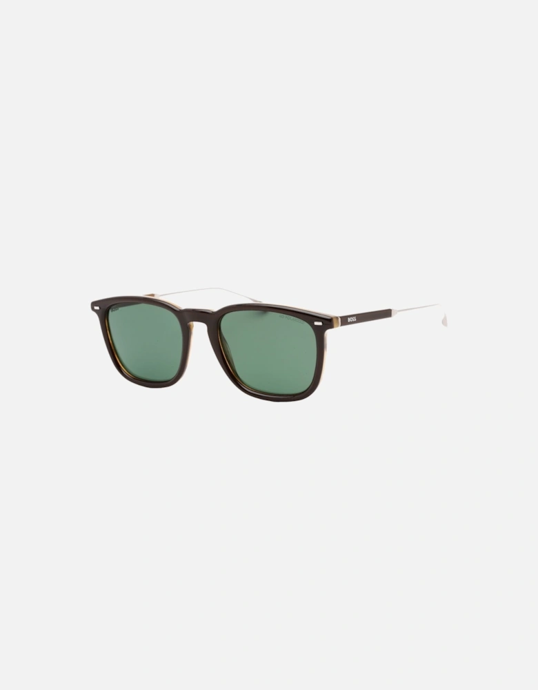 Brown Striped Frame Brown Lens Sunglasses