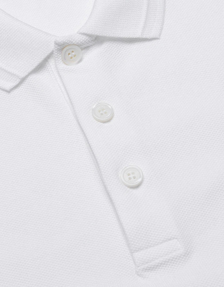 Monogram Embroidered White Polo Shirt