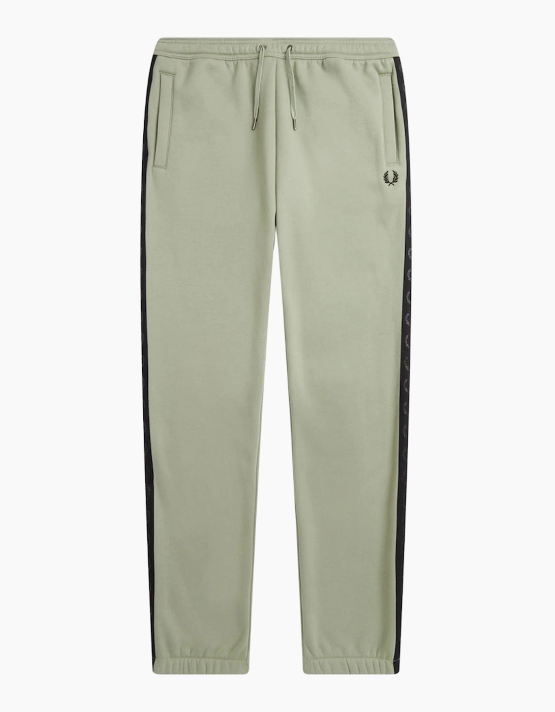 Lyle And Scott Men's Fred Perry Embossed Laurel Wreath Taped Legs Seagrass Sweatpants - Tan - Size: 39/38/32