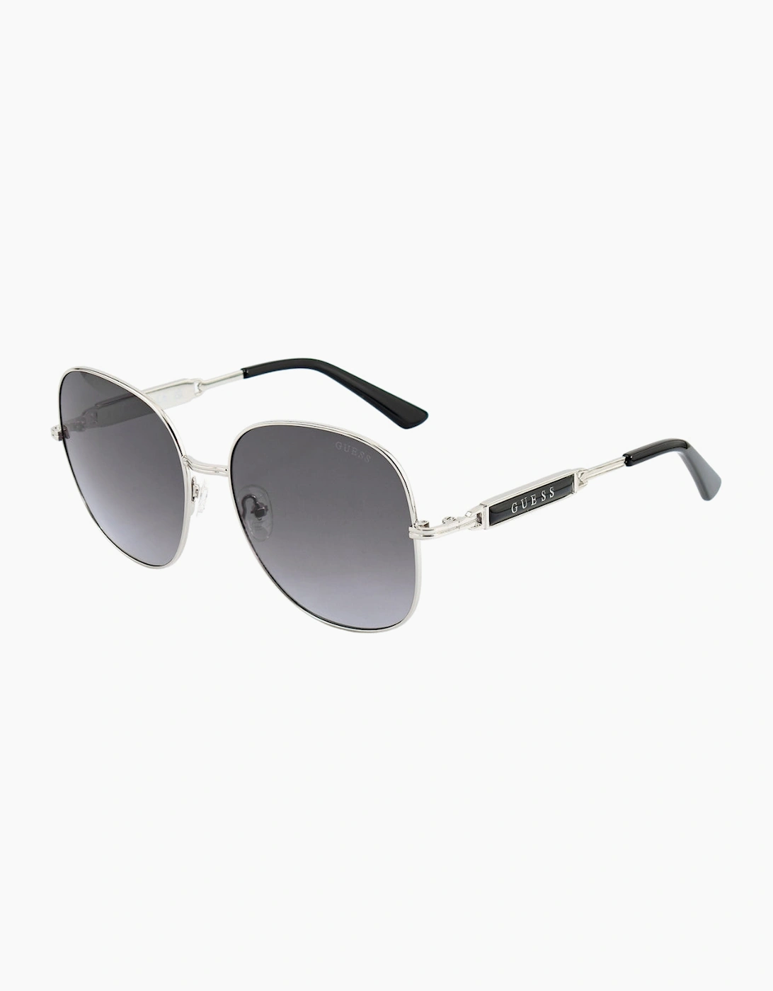 Guess Women's Light Shiny Nickeltin Metal Frame Gradient Smoke Lens Sunglasses - Size: One Size