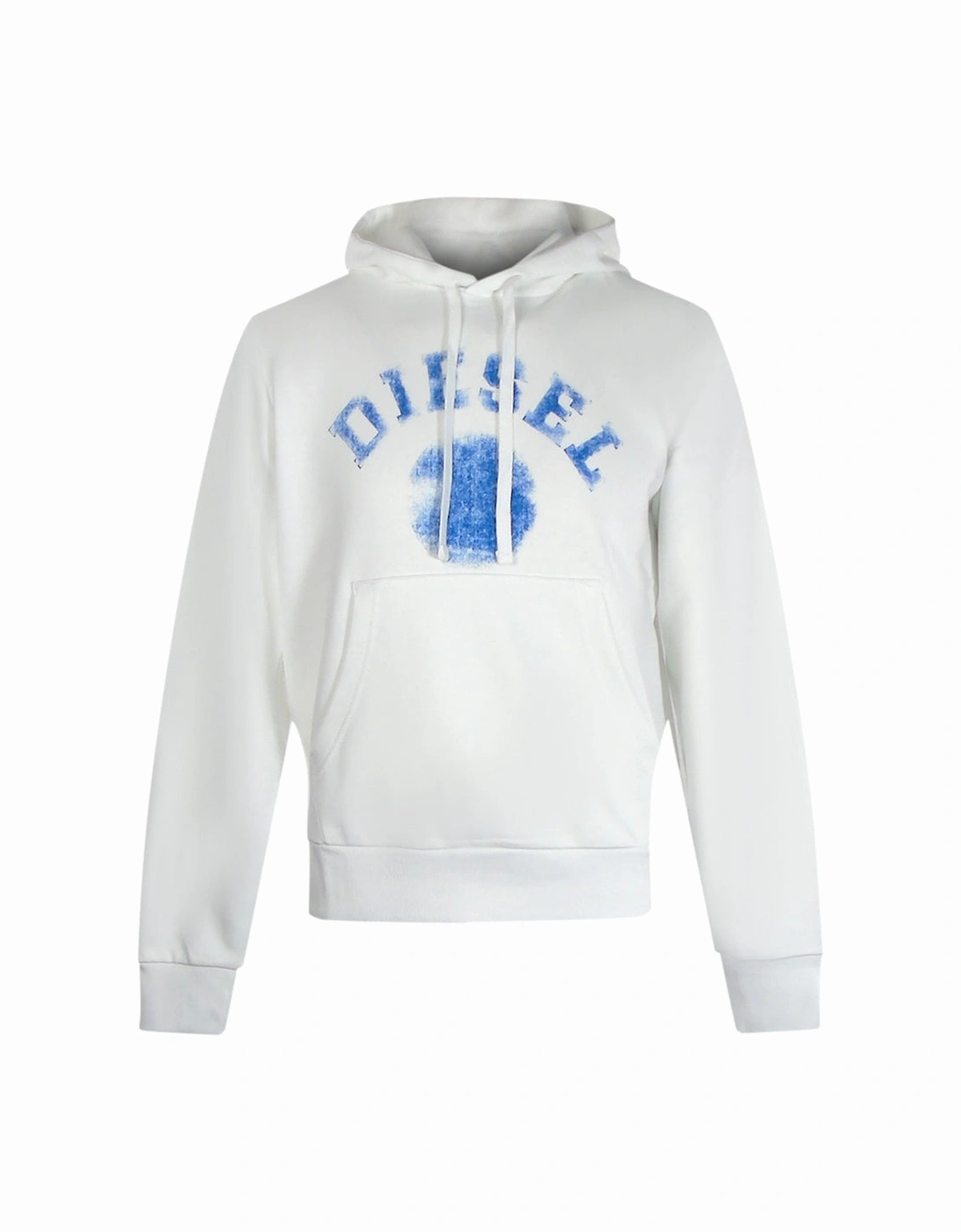 Blue Faded Circle Logo White Hoodie, 4 of 3