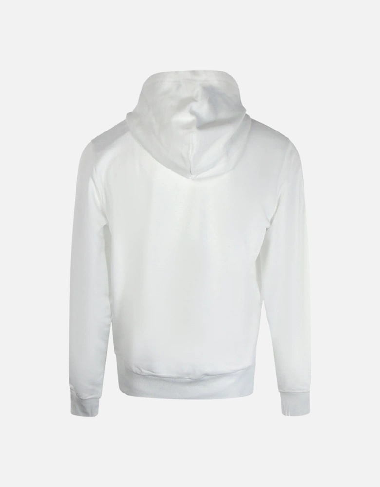 Blue Faded Circle Logo White Hoodie