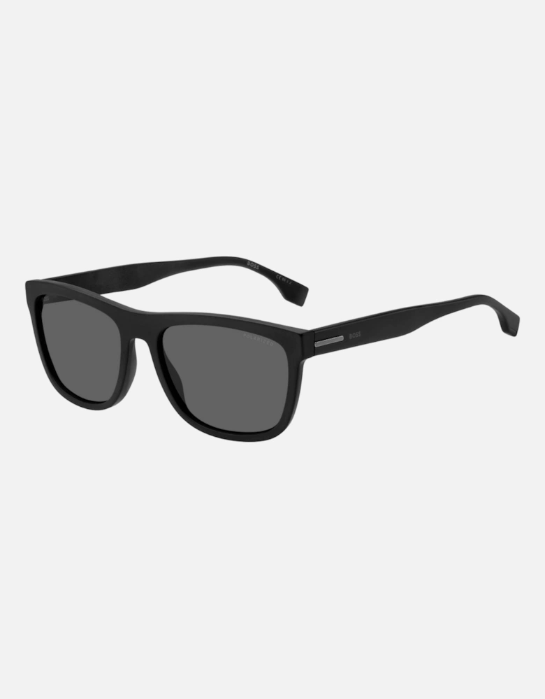 Grey PZ Lensed Matte Black Framed Sunglasses