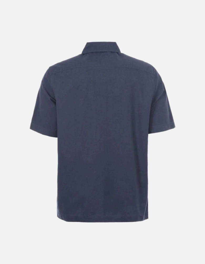 French Navy Marl Pocket Detail Oxford Shirt