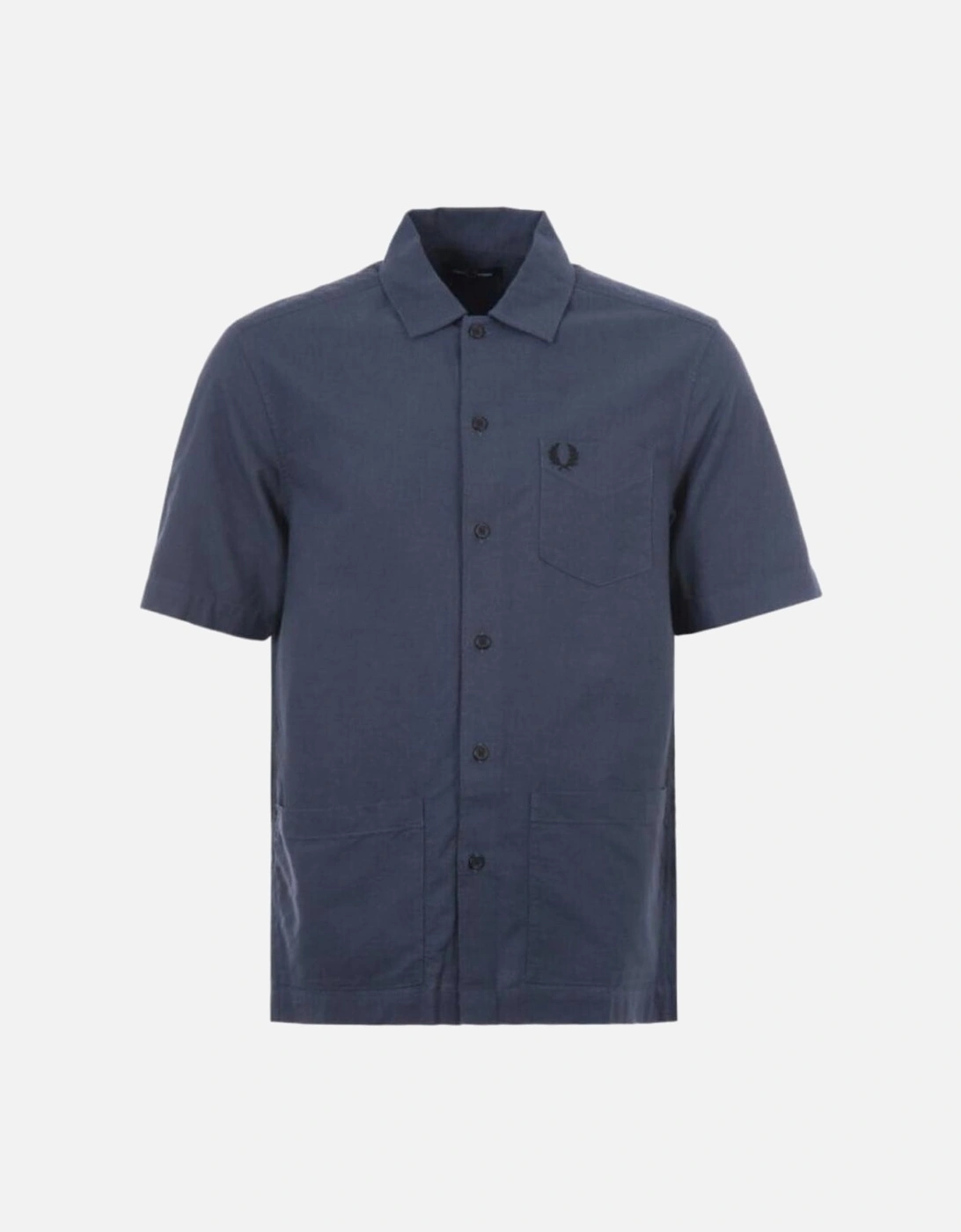French Navy Marl Pocket Detail Oxford Shirt, 3 of 2
