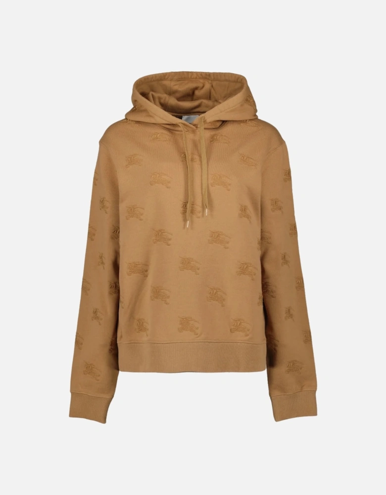 Logo Embroidered Drawstring Hoodie Camel Legacy Brown Hoodie