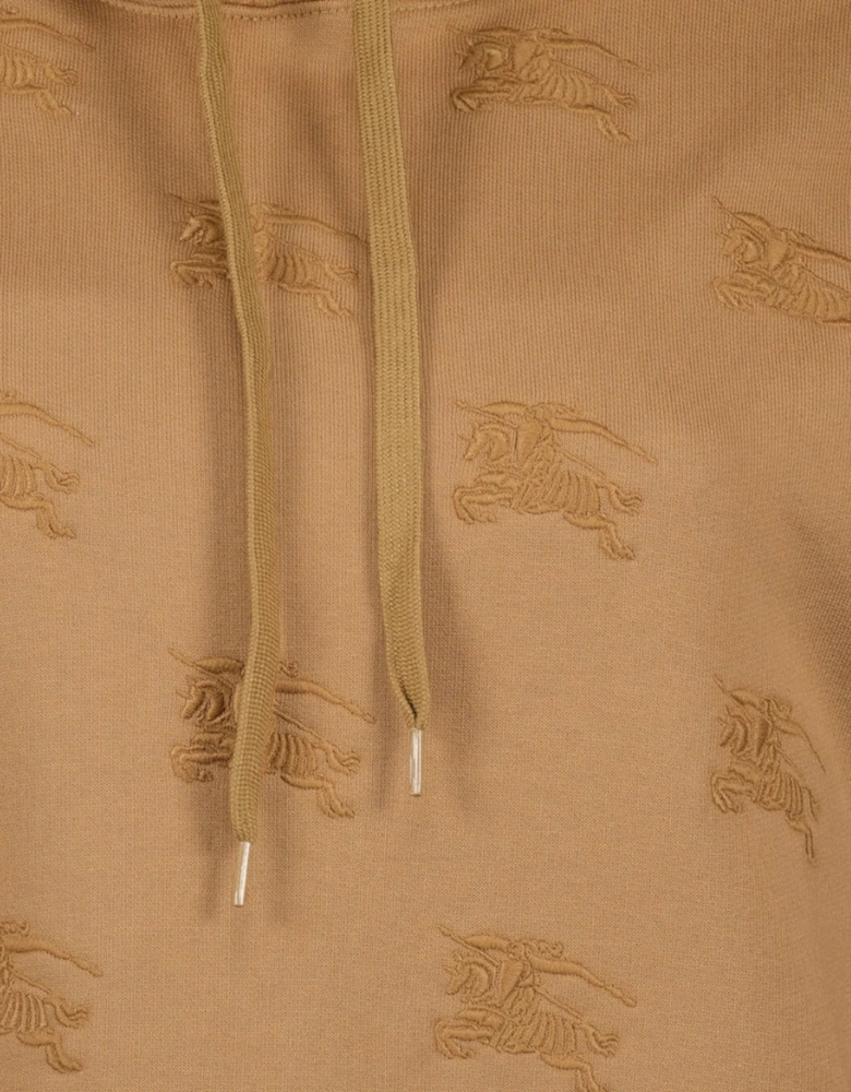 Logo Embroidered Drawstring Hoodie Camel Legacy Brown Hoodie
