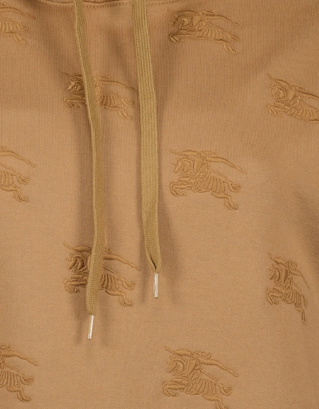 Logo Embroidered Drawstring Hoodie Camel Legacy Brown Hoodie
