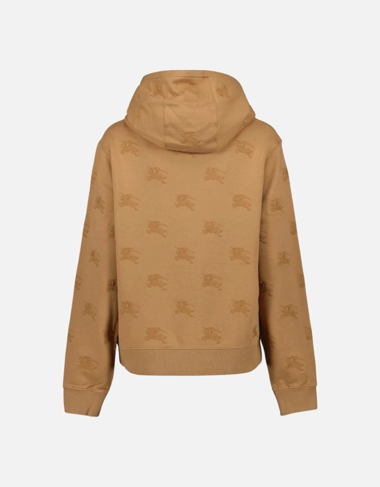 Logo Embroidered Drawstring Hoodie Camel Legacy Brown Hoodie