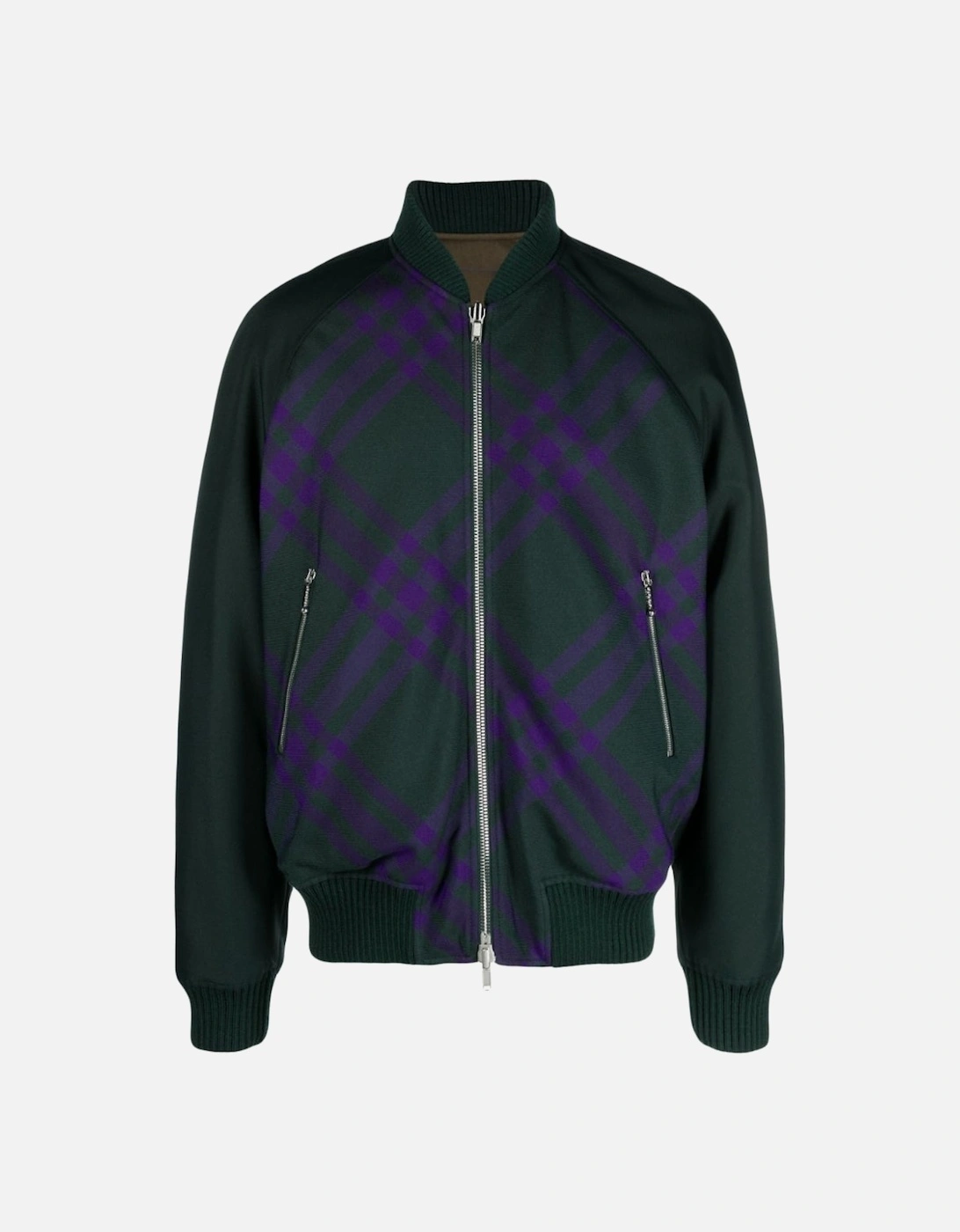 Check Deep Green Reversible Bomber Jacket, 5 of 4