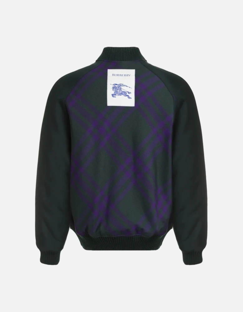 Check Deep Green Reversible Bomber Jacket