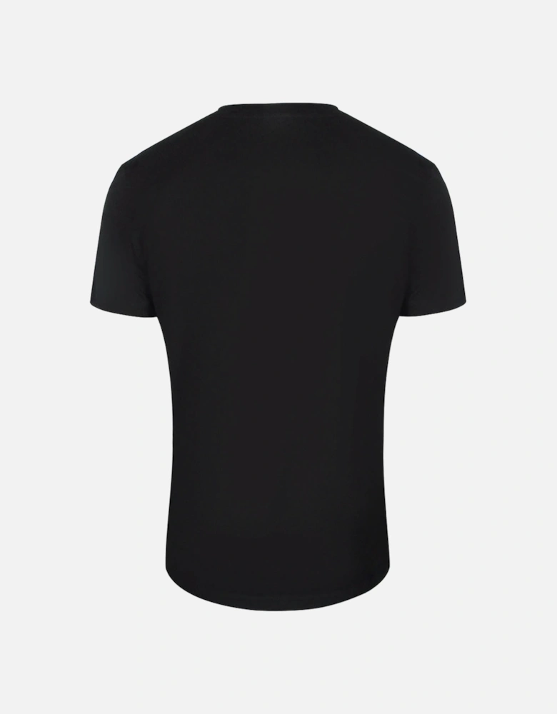Pink Faded Circle Design Black T-Shirt