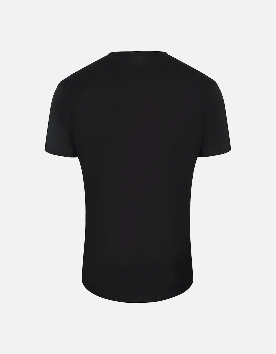 Pink Faded Circle Design Black T-Shirt