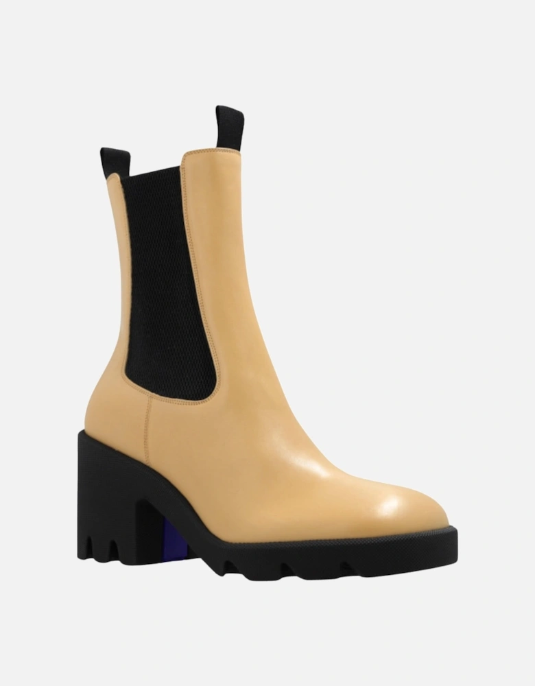 Stride Platform Custard Beige Chelsea Boots