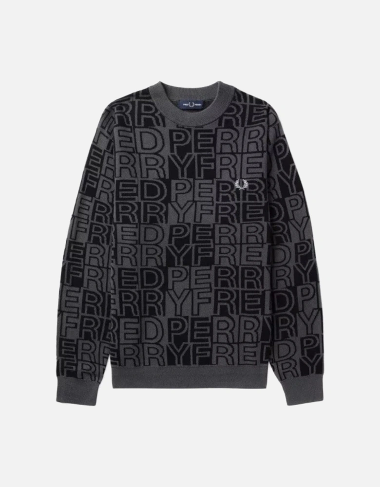 Gunmetal Checkered Black Graphic Jumper