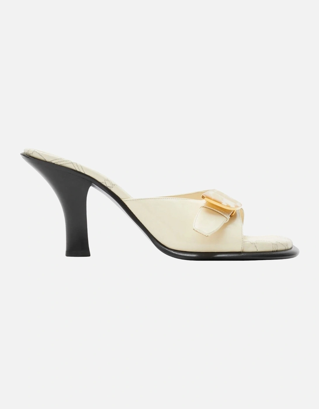 Bay Leather Mules Cream Peep Sandals, 6 of 5