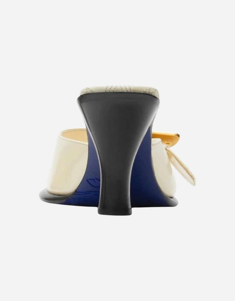 Bay Leather Mules Cream Peep Sandals