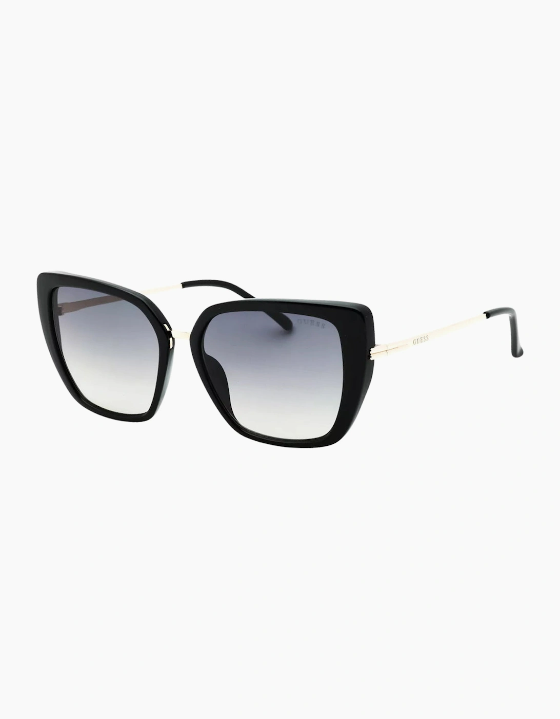 Guess Women's Black Shiny Frame Gradient Smoke Lensed Sunglasses - Size: One Size
