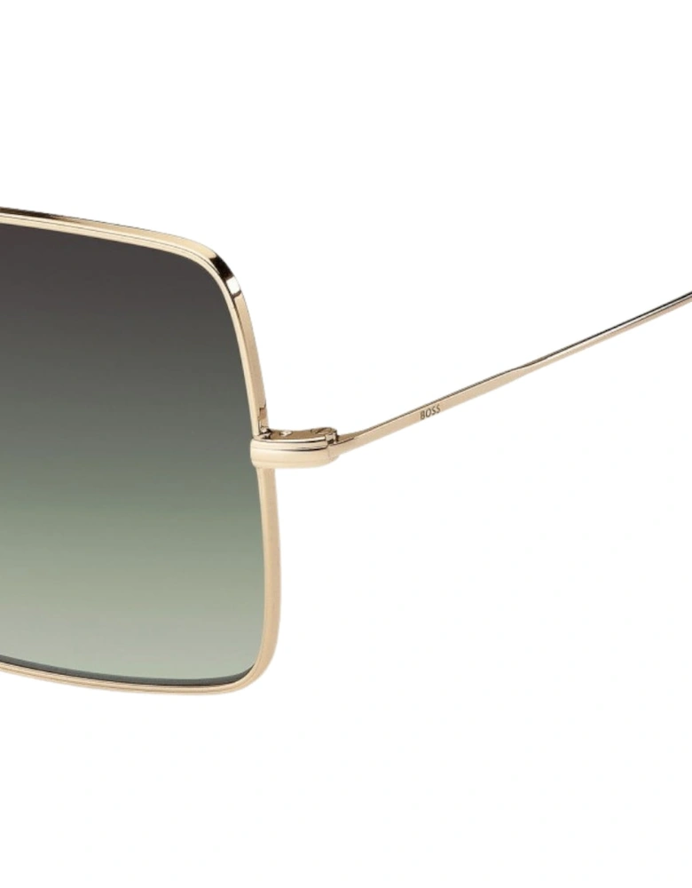 Rose Gold Metal Frame Grey Green Lensed Sunglasses