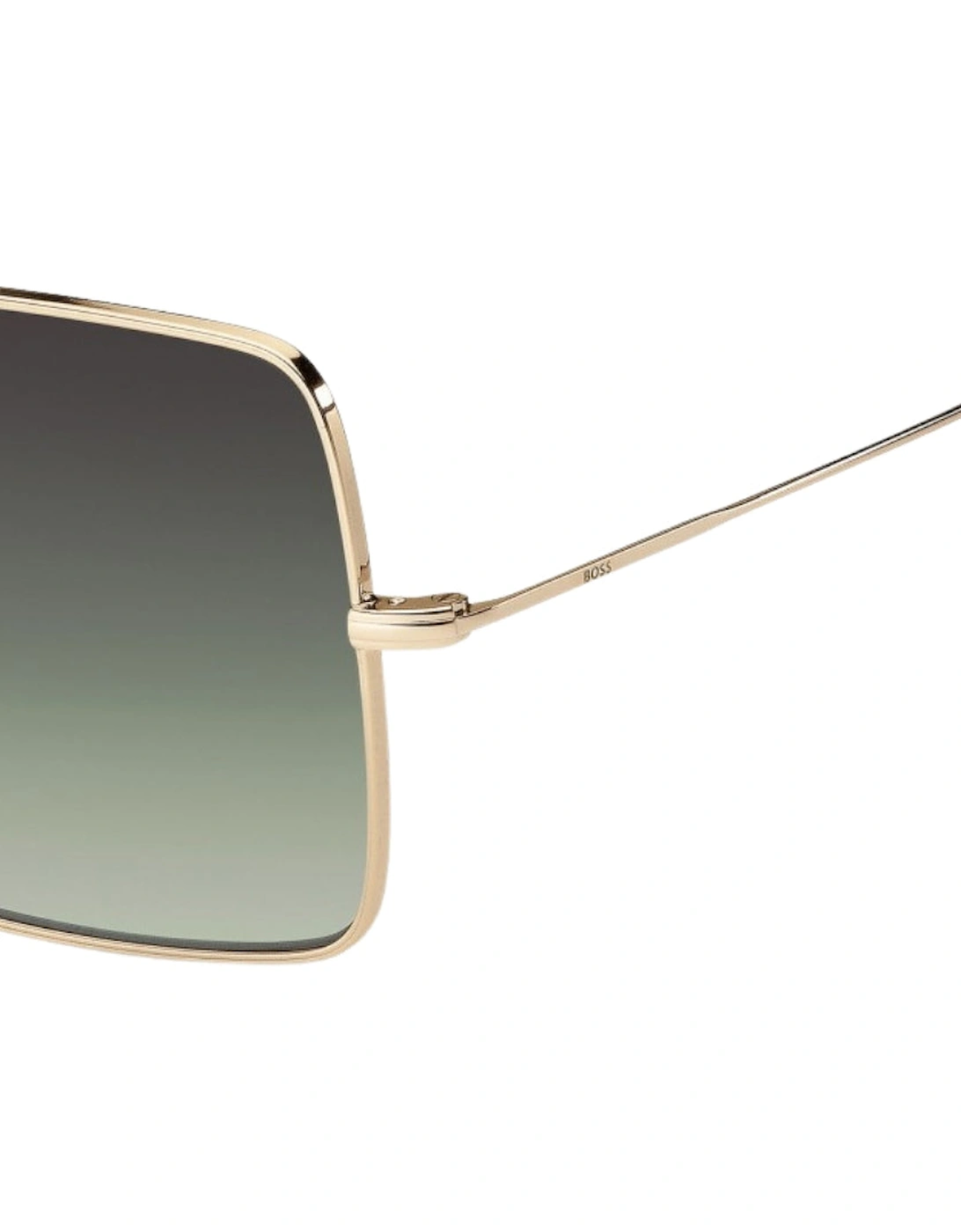Rose Gold Metal Frame Grey Green Lensed Sunglasses