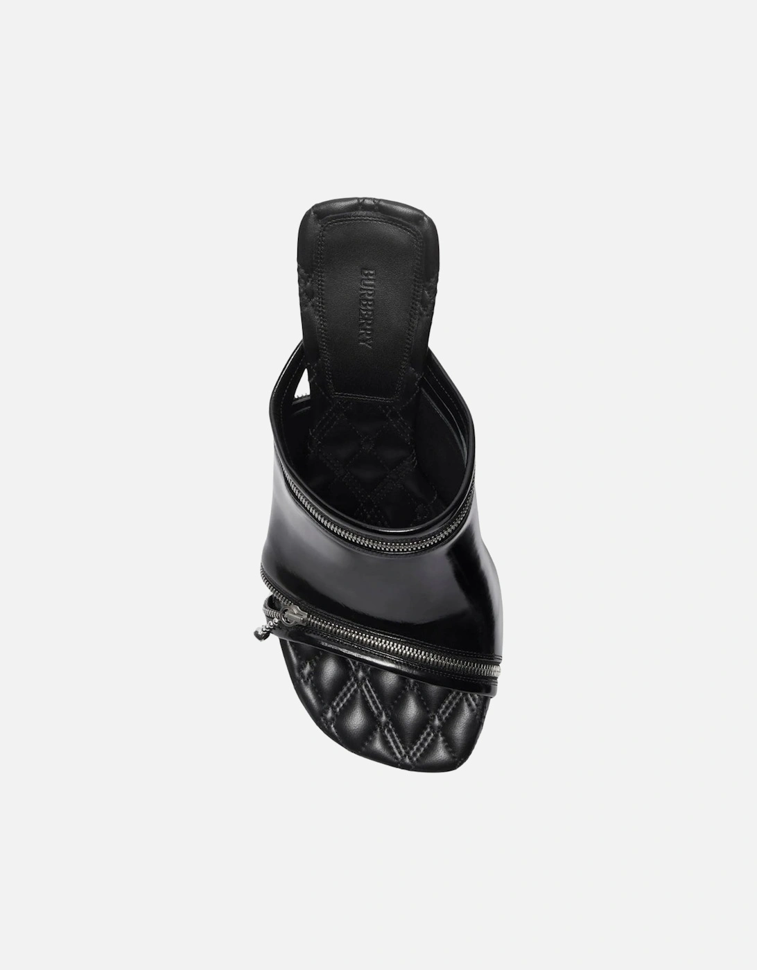 Peep Heeled Mules Black Heels