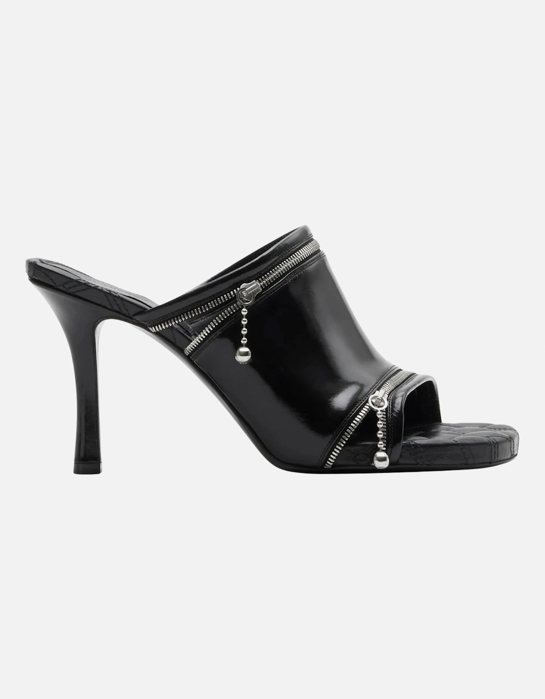 Peep Heeled Mules Black Heels, 6 of 5