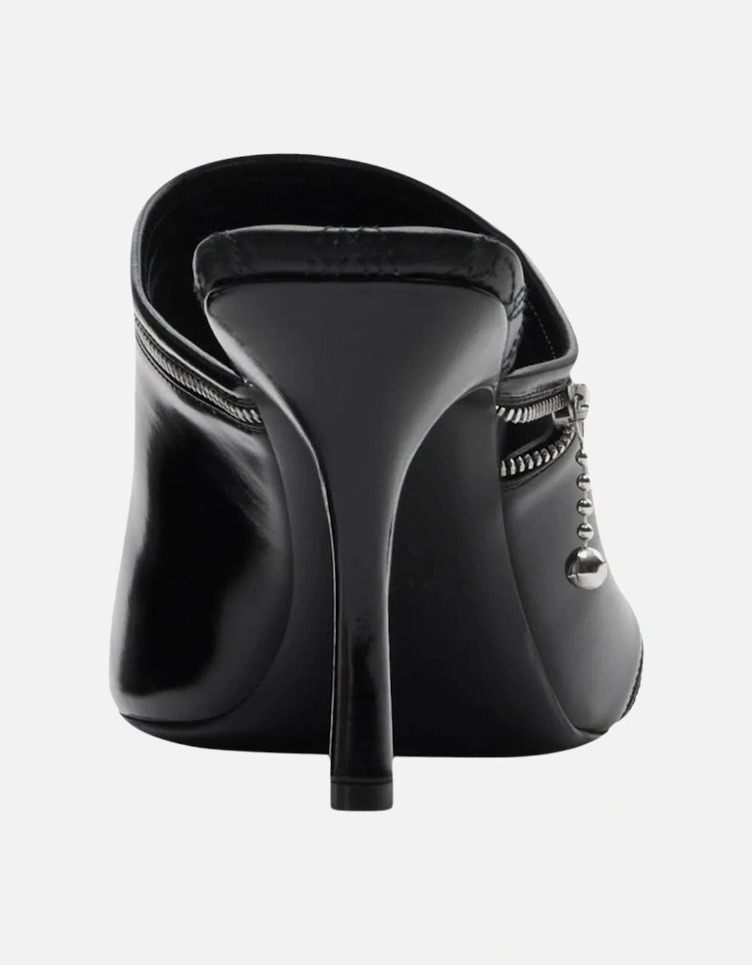 Peep Heeled Mules Black Heels