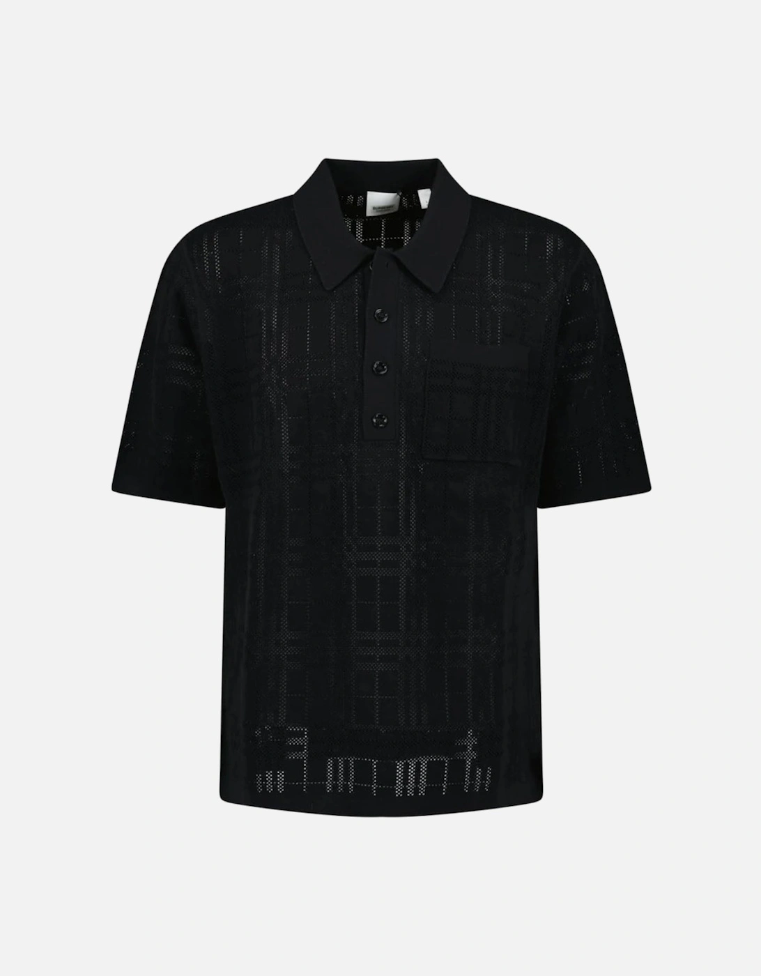 Brown Tristam Check Knitted Polo Black Polo Shirt, 4 of 3
