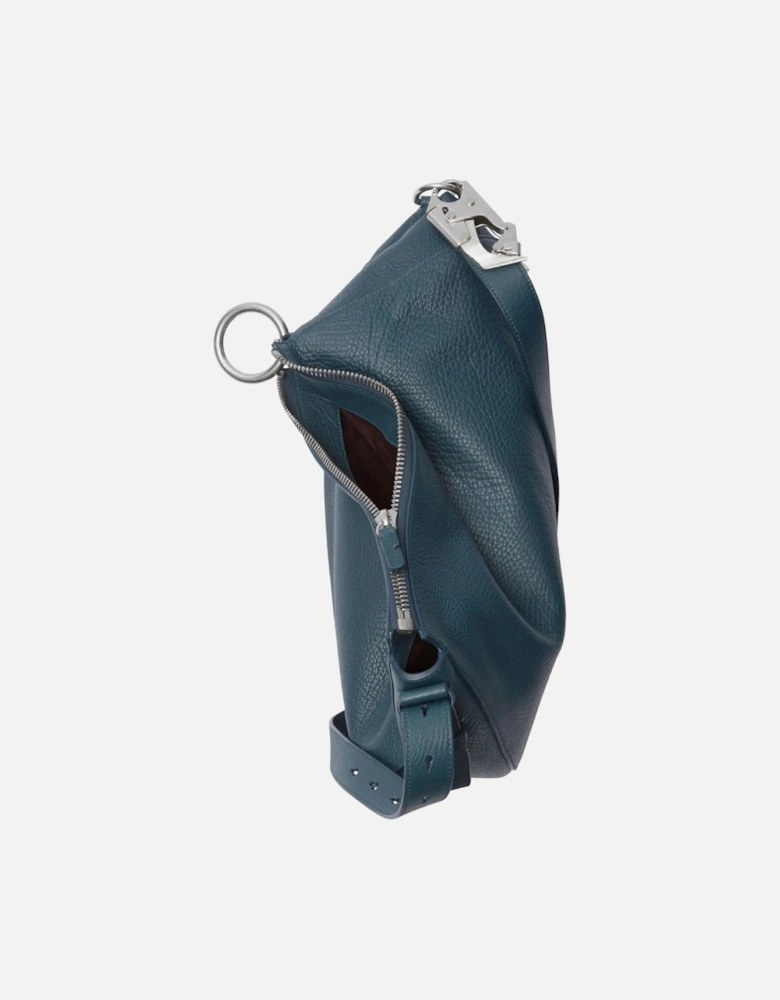 Medium Knight Navy Blue Leather Shoulder Bag
