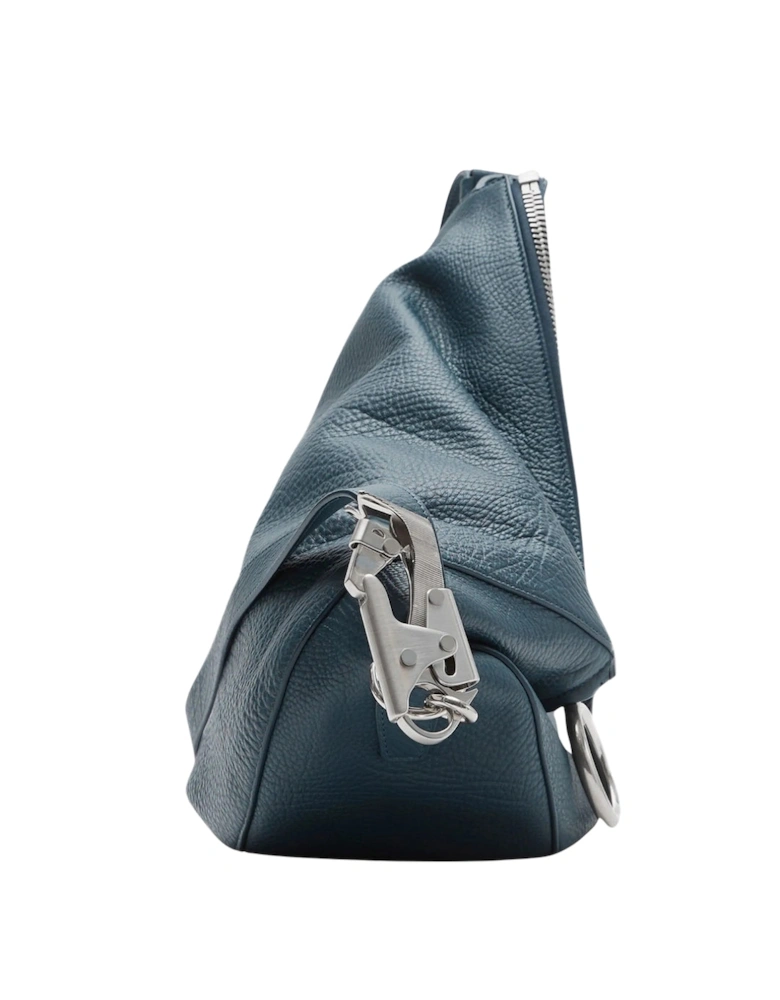 Medium Knight Navy Blue Leather Shoulder Bag