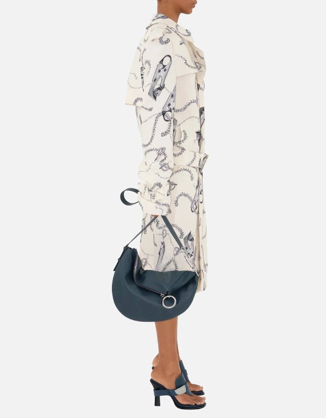 Medium Knight Navy Blue Leather Shoulder Bag