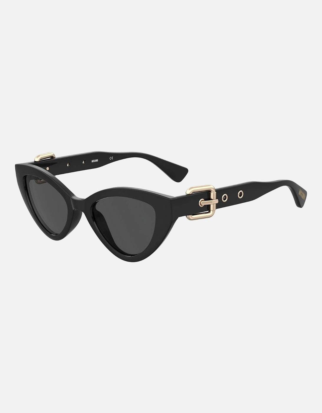 Cat Eyed Butterfly Grey Lensed Black Sunglasses