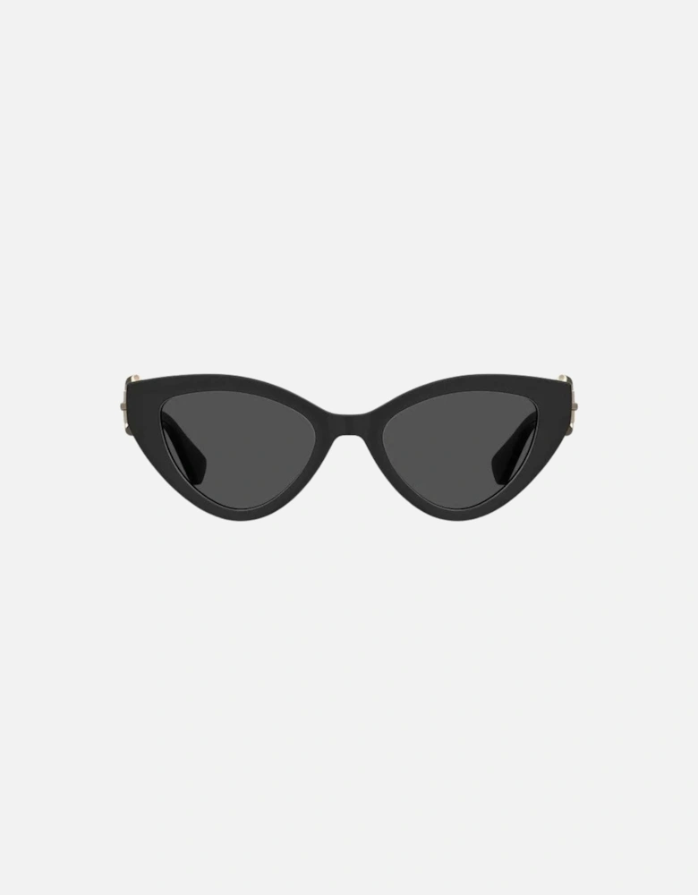 Cat Eyed Butterfly Grey Lensed Black Sunglasses
