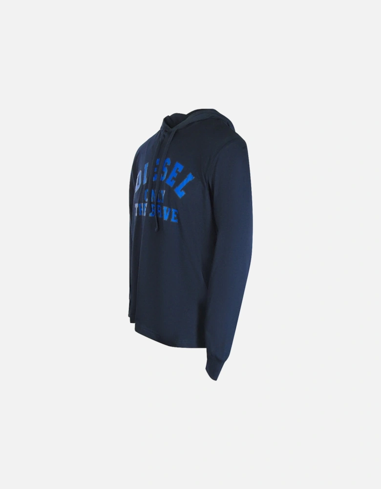 Logo Navy Blue Hooded T-Shirt