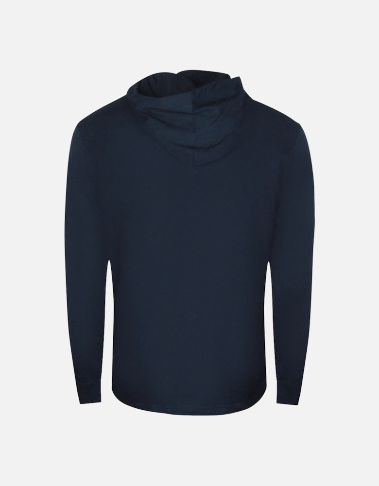 Logo Navy Blue Hooded T-Shirt