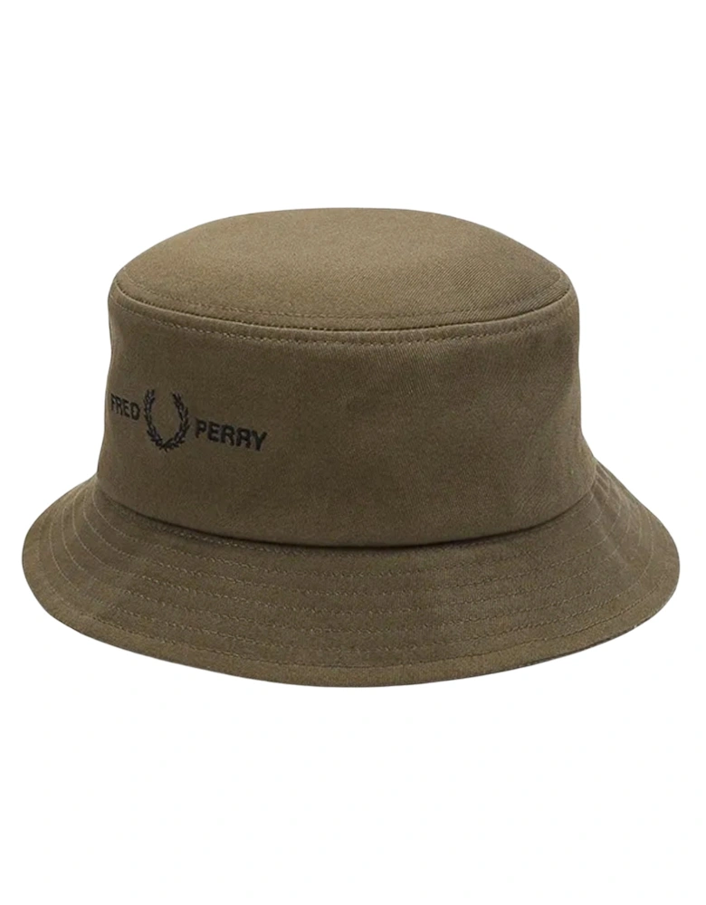 Graphic Brand Logo Twill Green Bucket Hat