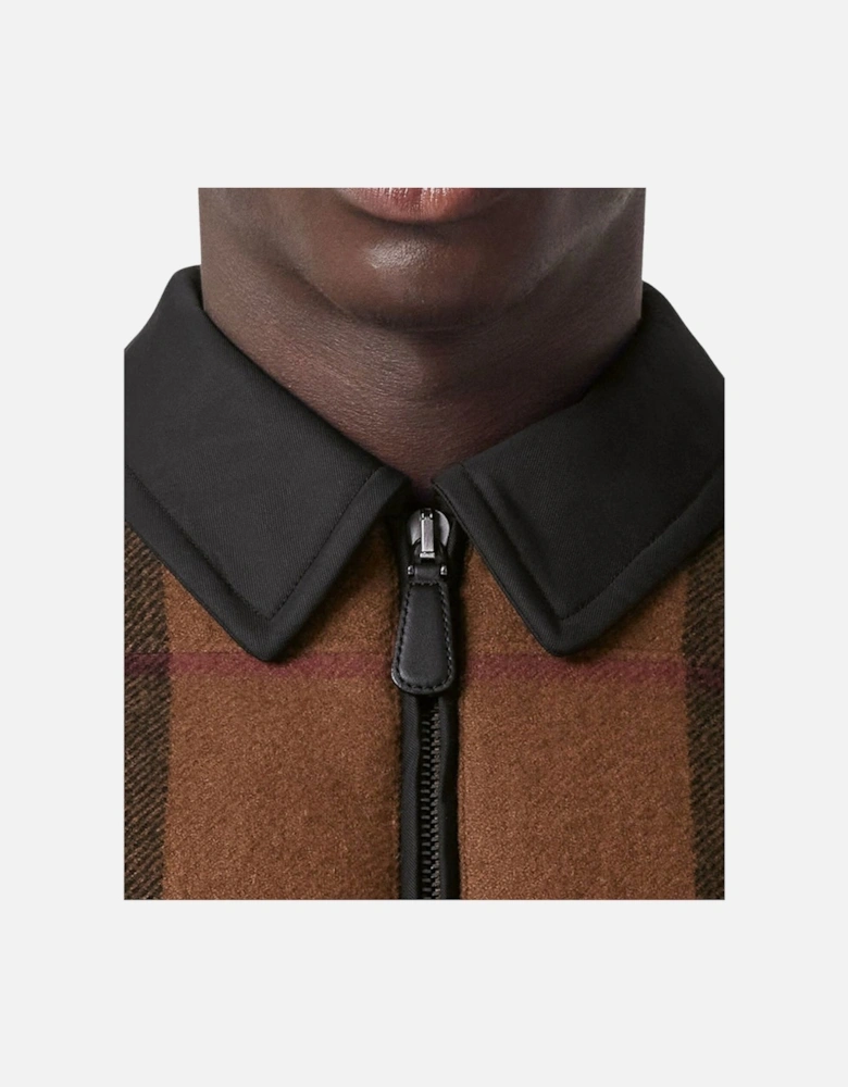 Check Down Puffer Jacket Birch Brown Padded Coat