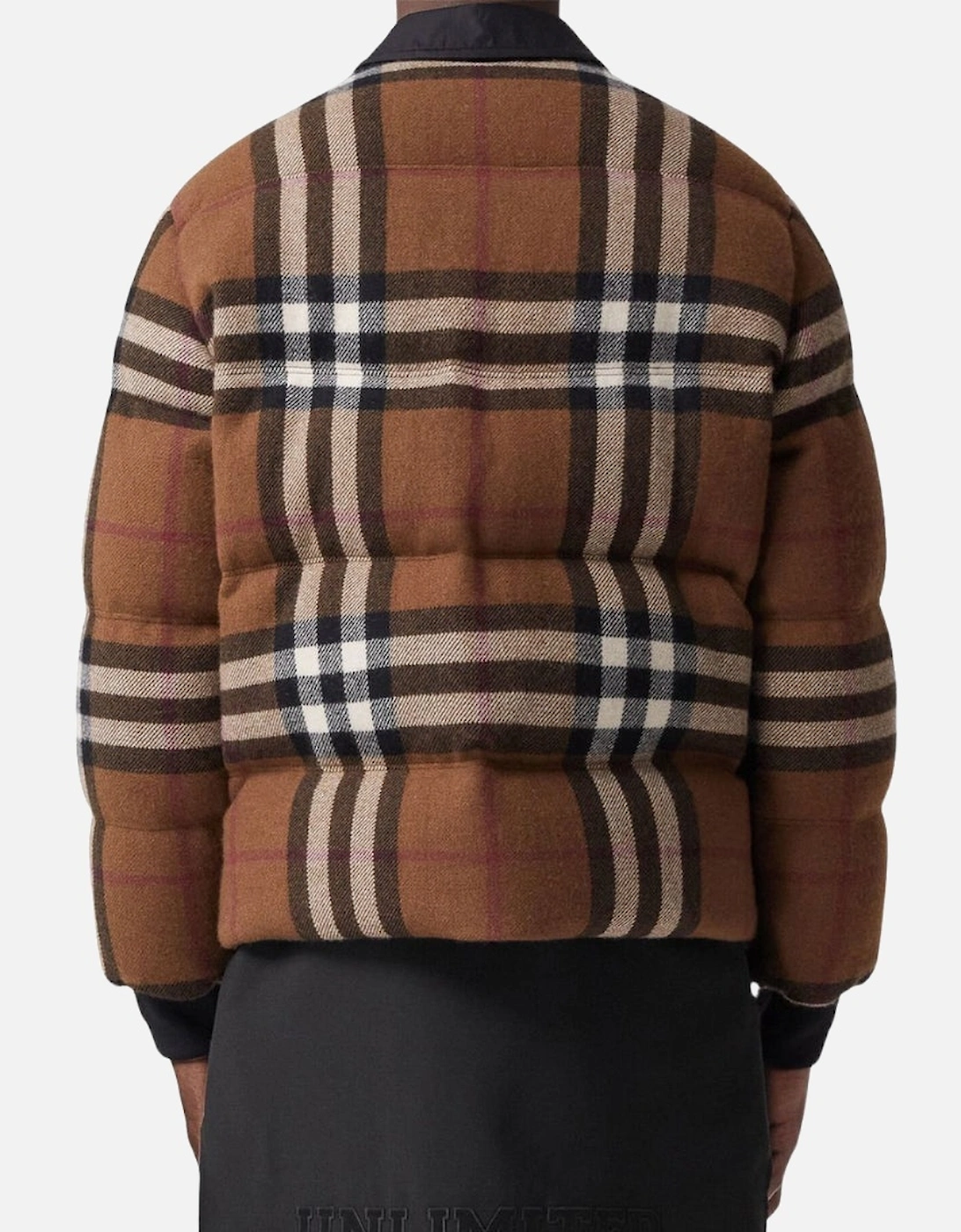 Check Down Puffer Jacket Birch Brown Padded Coat
